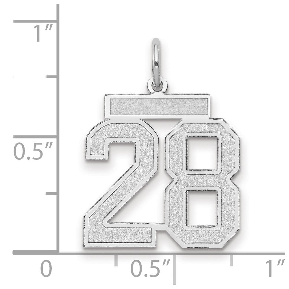 14kw Medium Satin Number 28 Charm