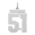 14kw Medium Satin Number 51 Charm