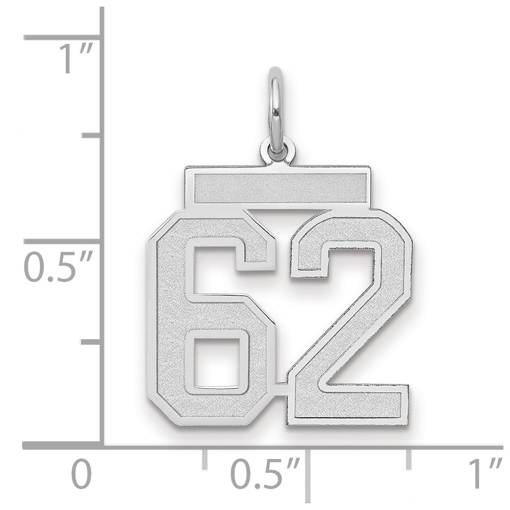 14kw Medium Satin Number 62 Charm