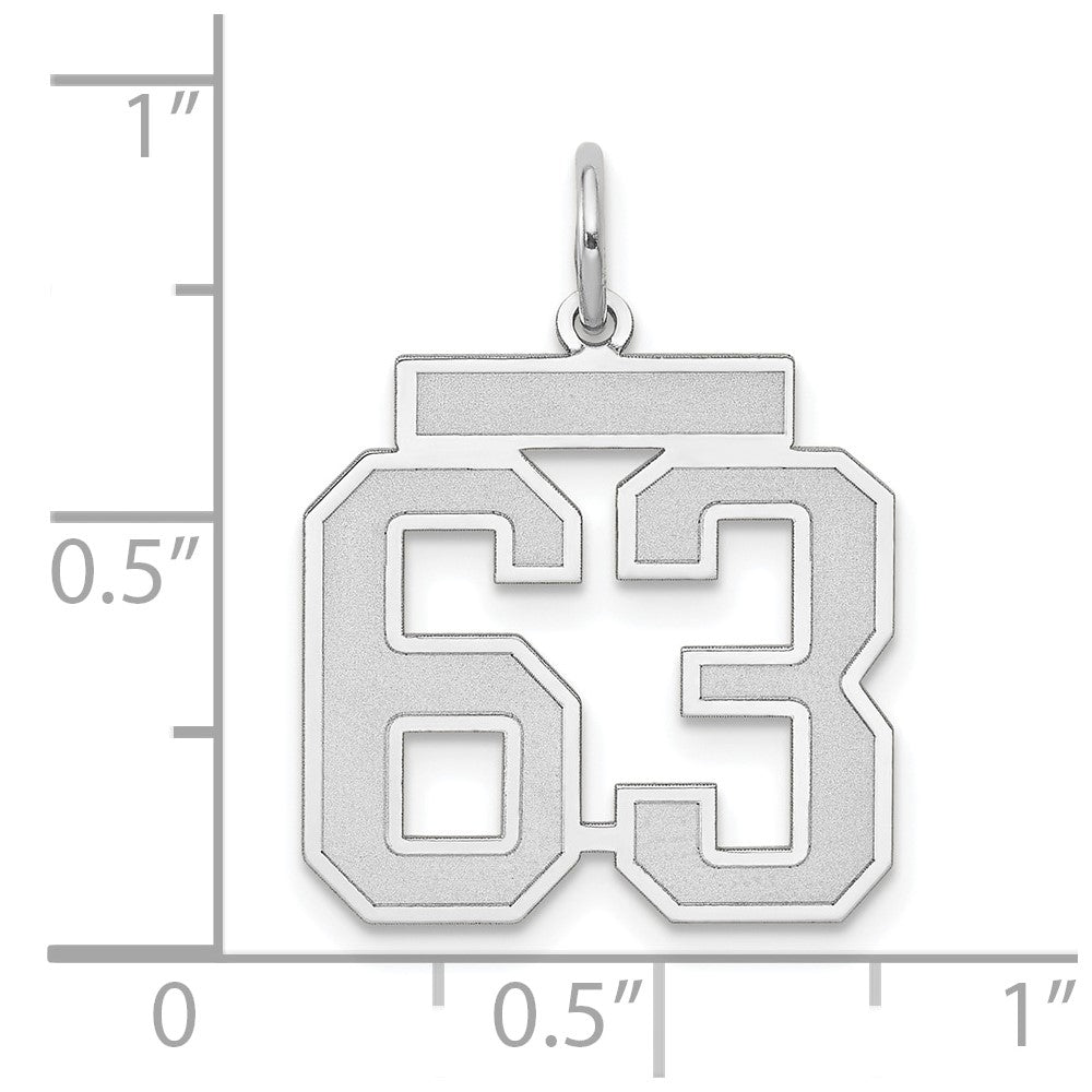 14kw Medium Satin Number 63 Charm