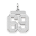 14kw Medium Satin Number 69 Charm