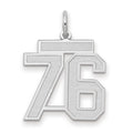 14kw Medium Satin Number 76 Charm