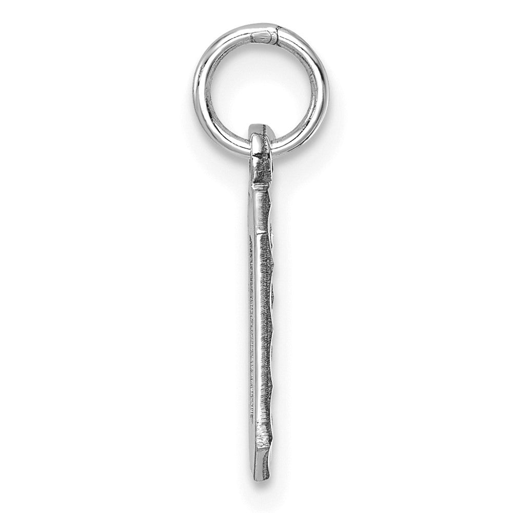 14kw Small Brushed Diamond-cut Number 0 Charm