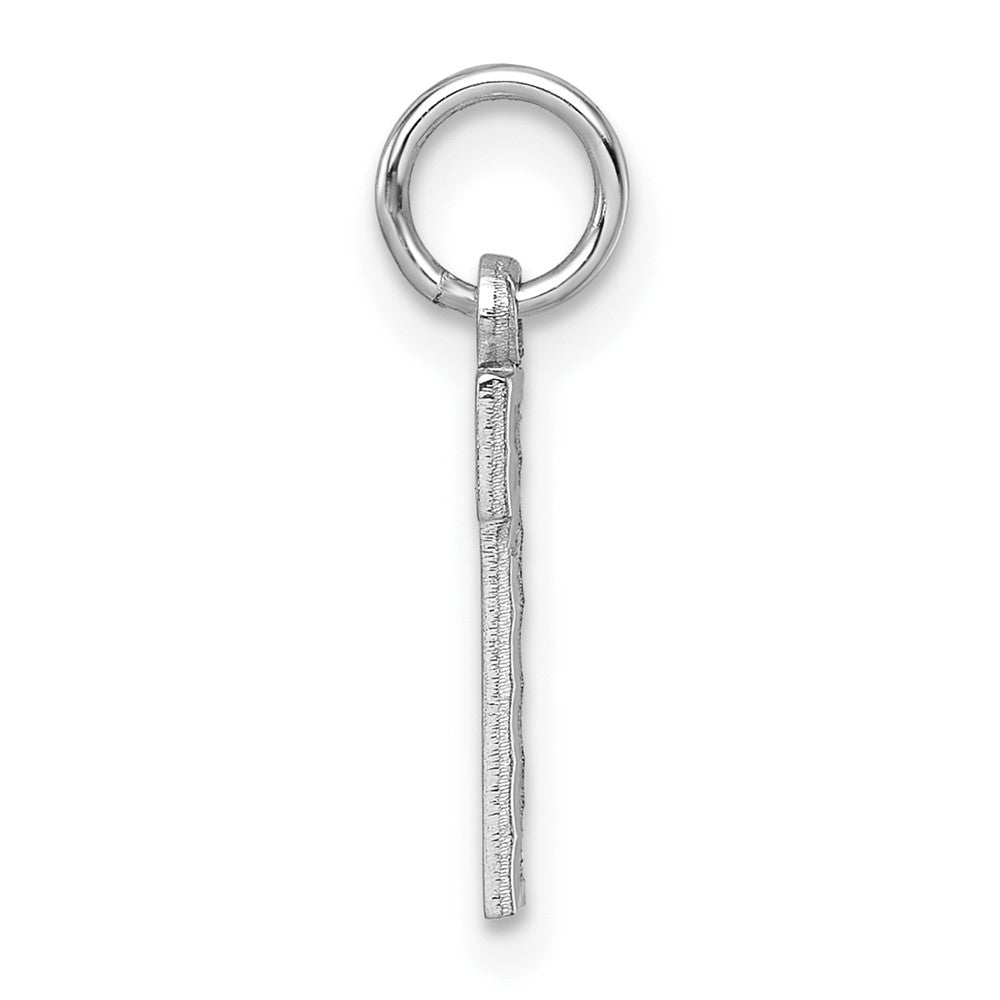 14kw Small Brushed Diamond-cut Number 1 Charm