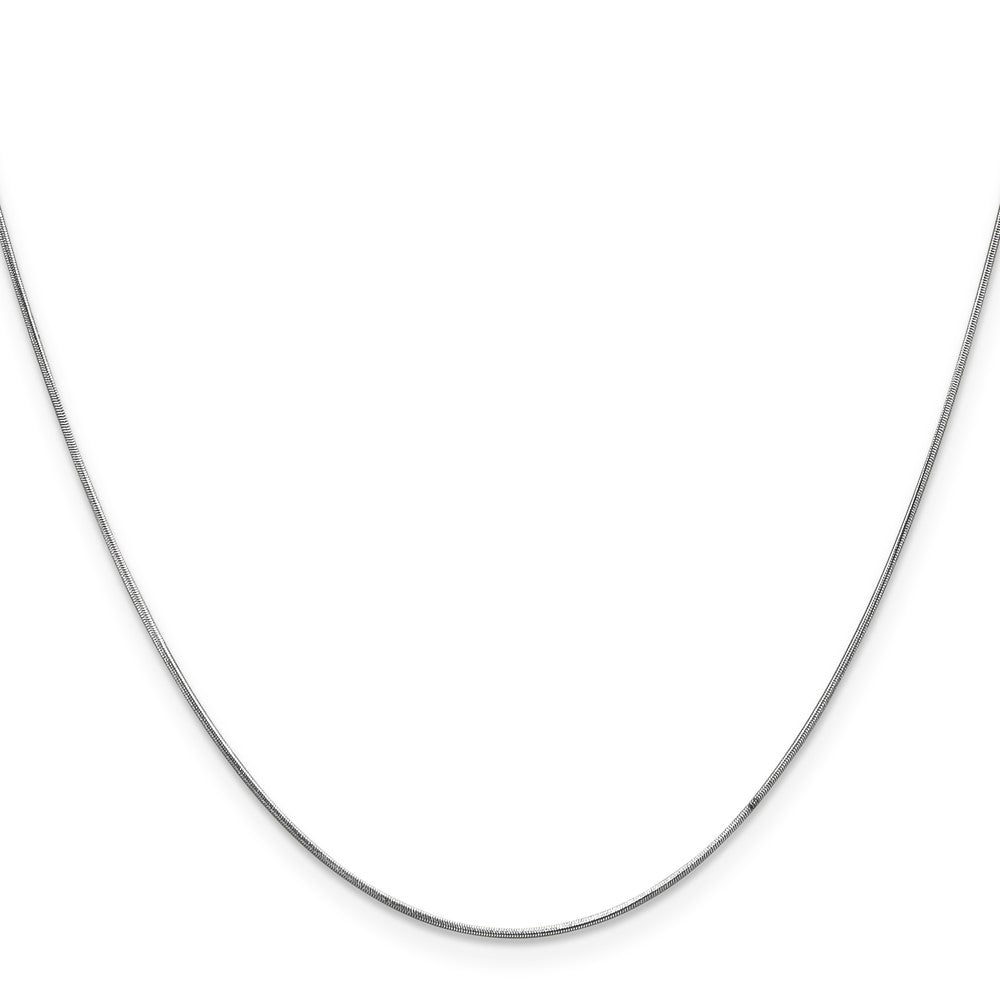 14K White Gold .6mm Round Snake with Lobster Clasp Chain