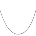 14K White Gold 1.6mm Round Snake Lobster Clasp Chain