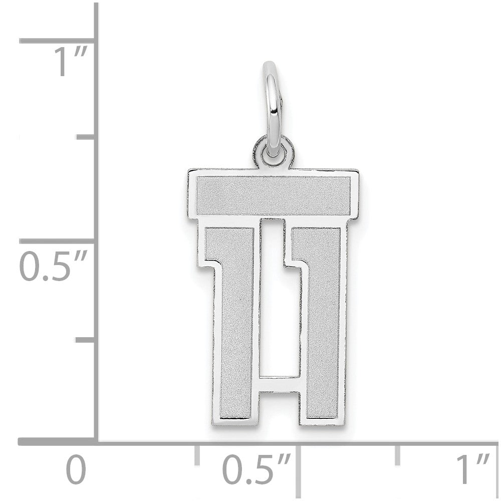 14kw Small Satin Number 11 Charm