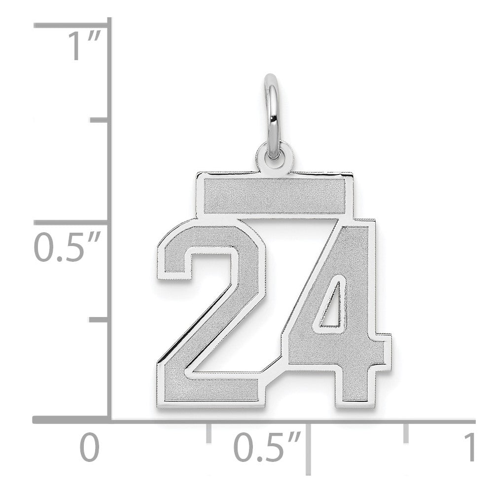14kw Small Satin Number 24 Charm
