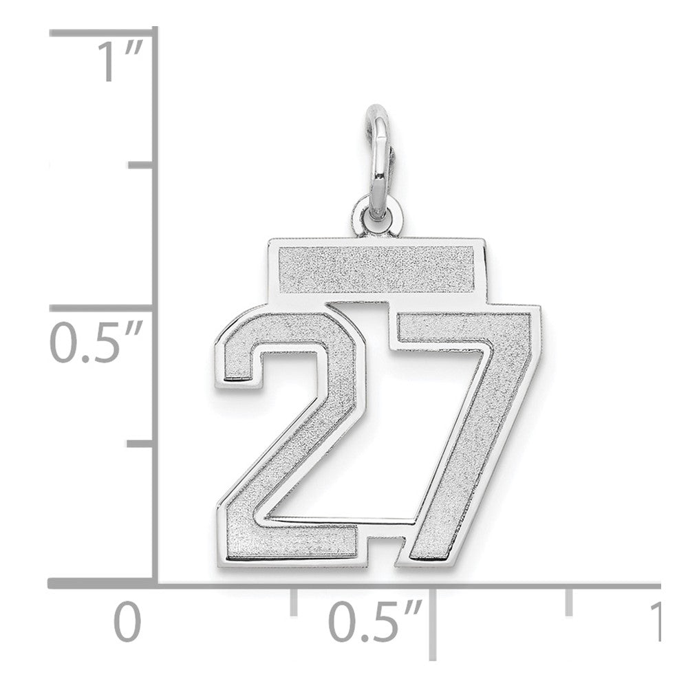 14kw Small Satin Number 27 Charm