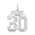 14kw Small Satin Number 30 Charm
