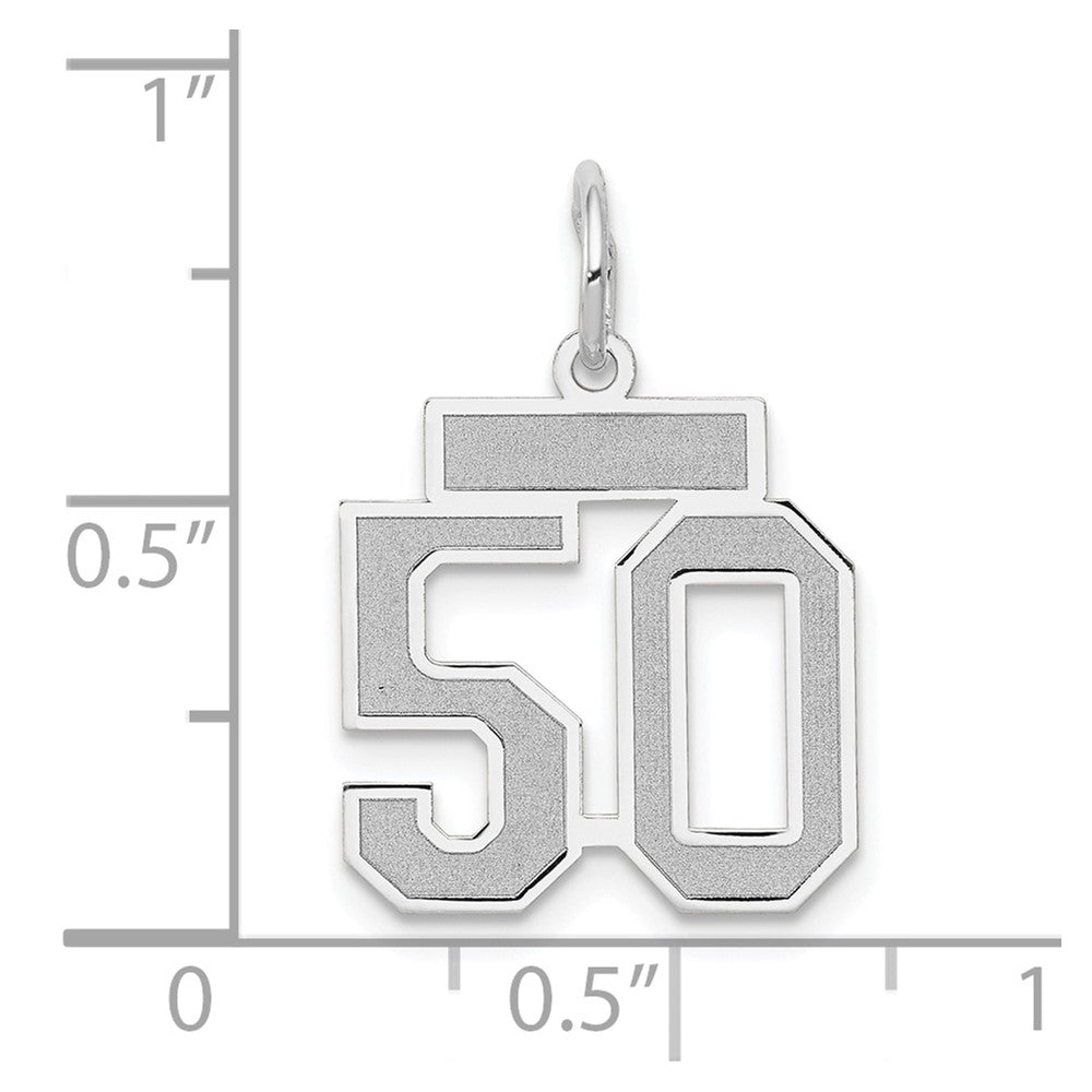 14kw Small Satin Number 50 Charm