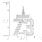 14kw Small Satin Number 73 Charm