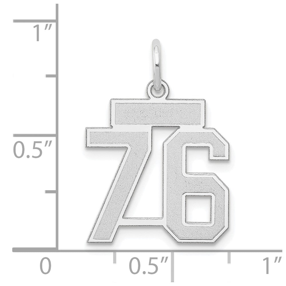 14kw Small Satin Number 76 Charm