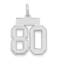 14kw Small Satin Number 80 Charm