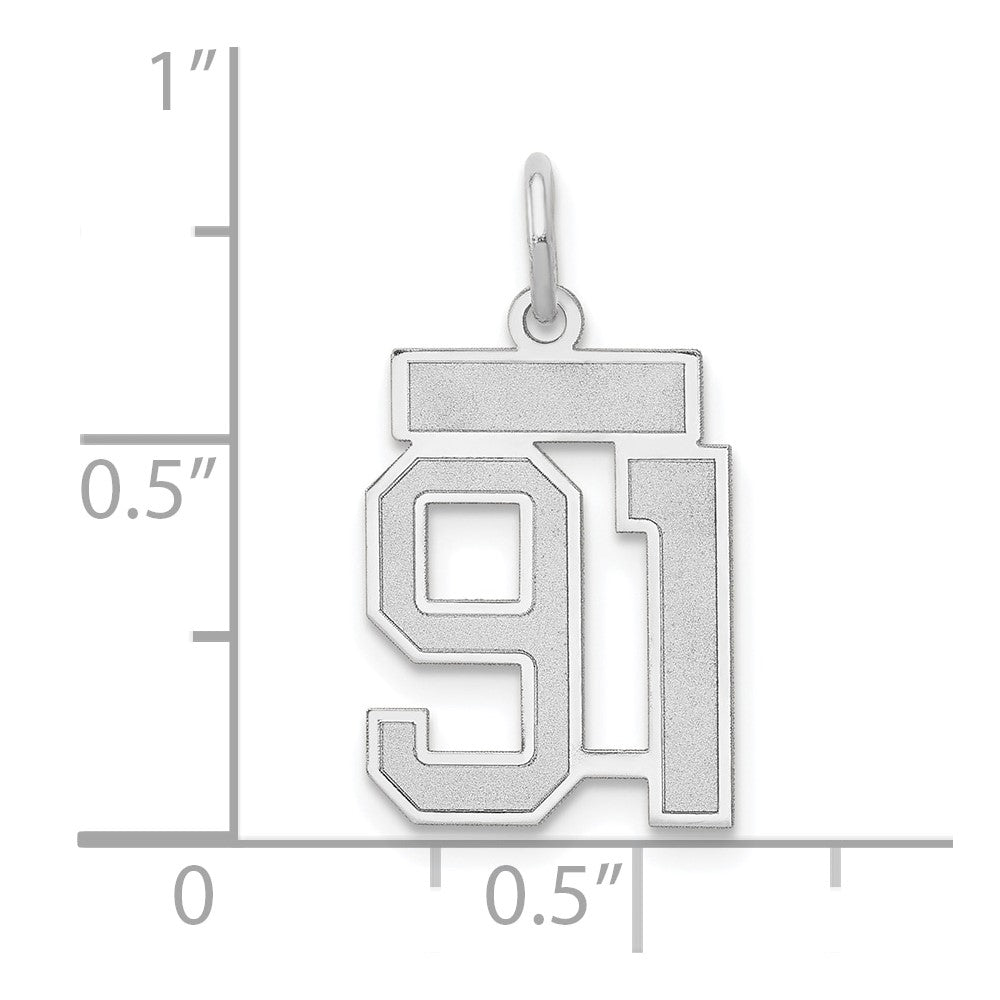 14kw Small Satin Number 91 Charm