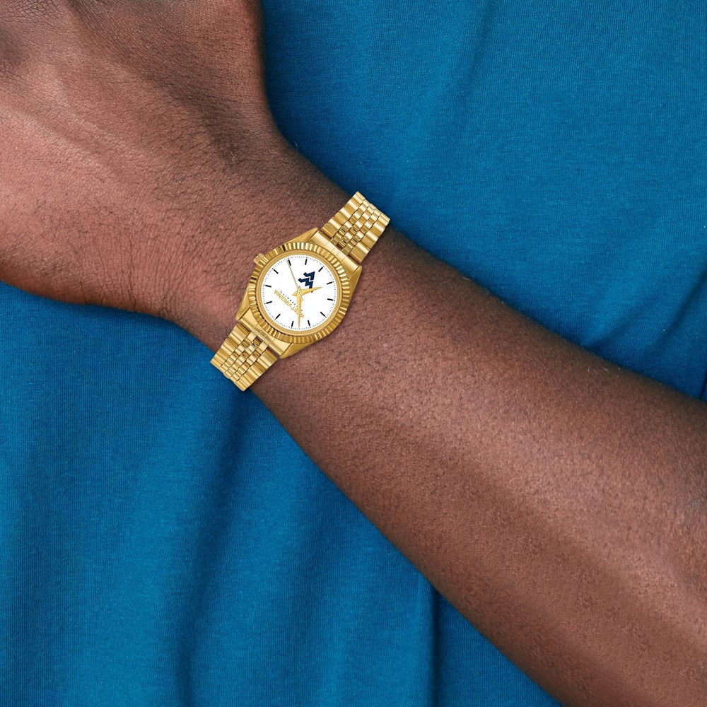LogoArt West Virginia University Pro Gold-tone Gents Quartz Watch