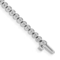 14k White Gold Complete 1 carat Round AAA Diamond 4-prong 7 inch Tennis Bracelet
