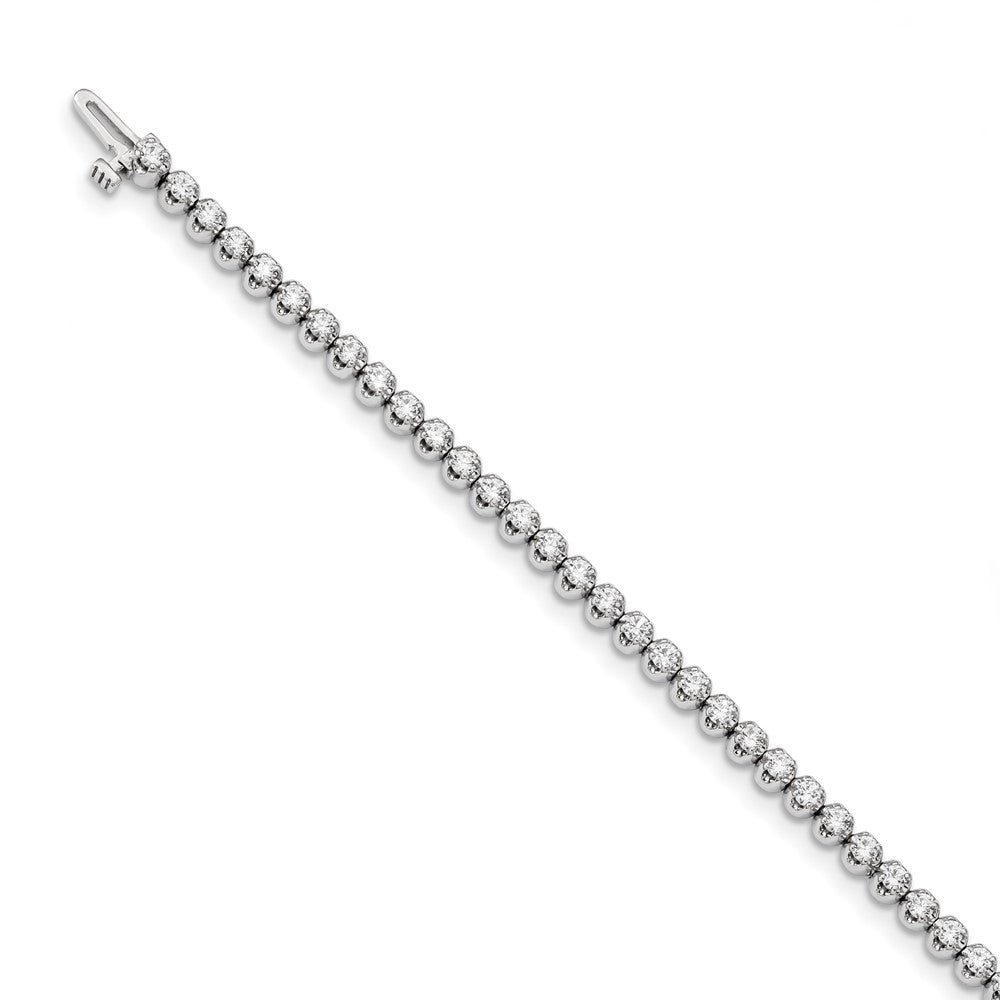14k White Gold Complete 2.09 carat Round AA Diamond 4-prong 7 inch Tennis Bracelet