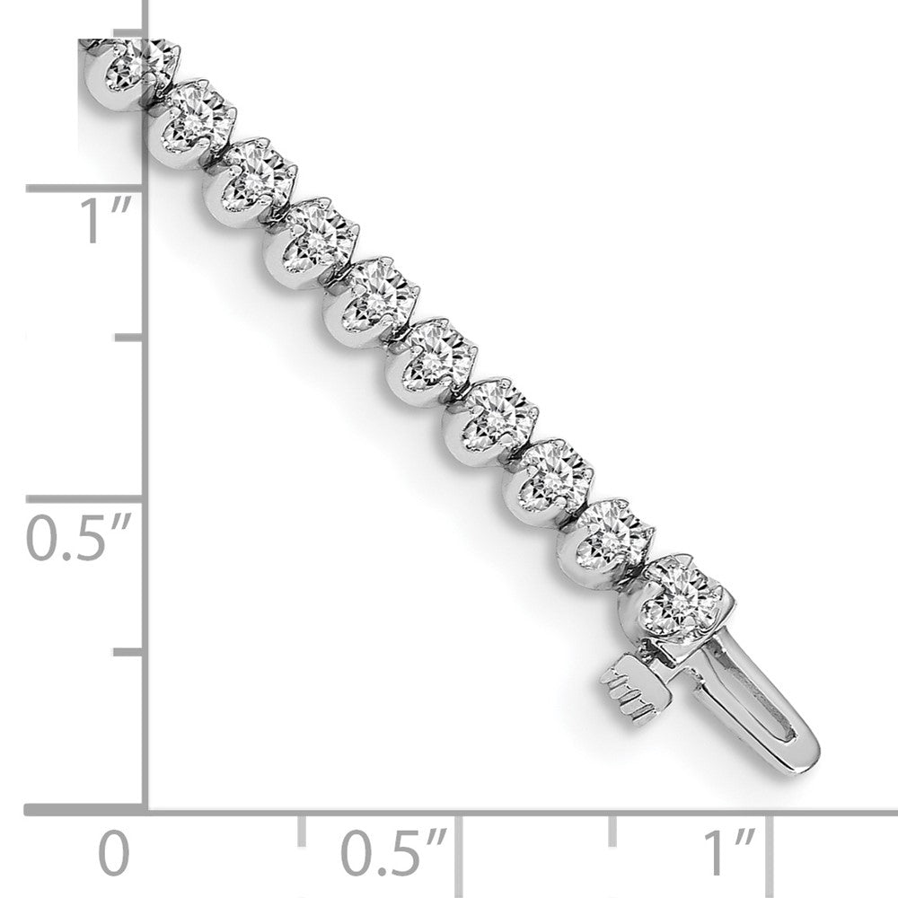 14k White Gold Complete 2.09 carat Round AAA Diamond 4-prong 7 inch Tennis Bracelet