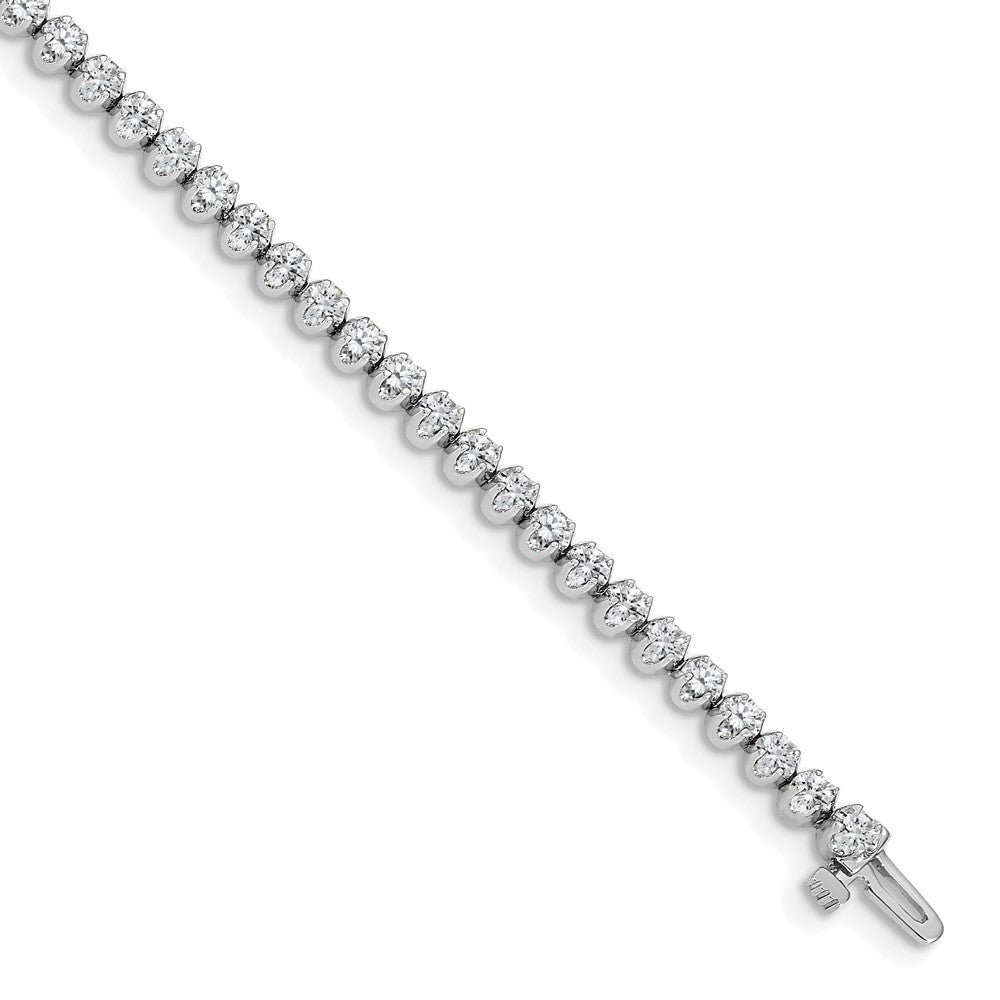 14k White Gold Complete 2.09 carat Round A Diamond 4-prong 7 inch Tennis Bracelet