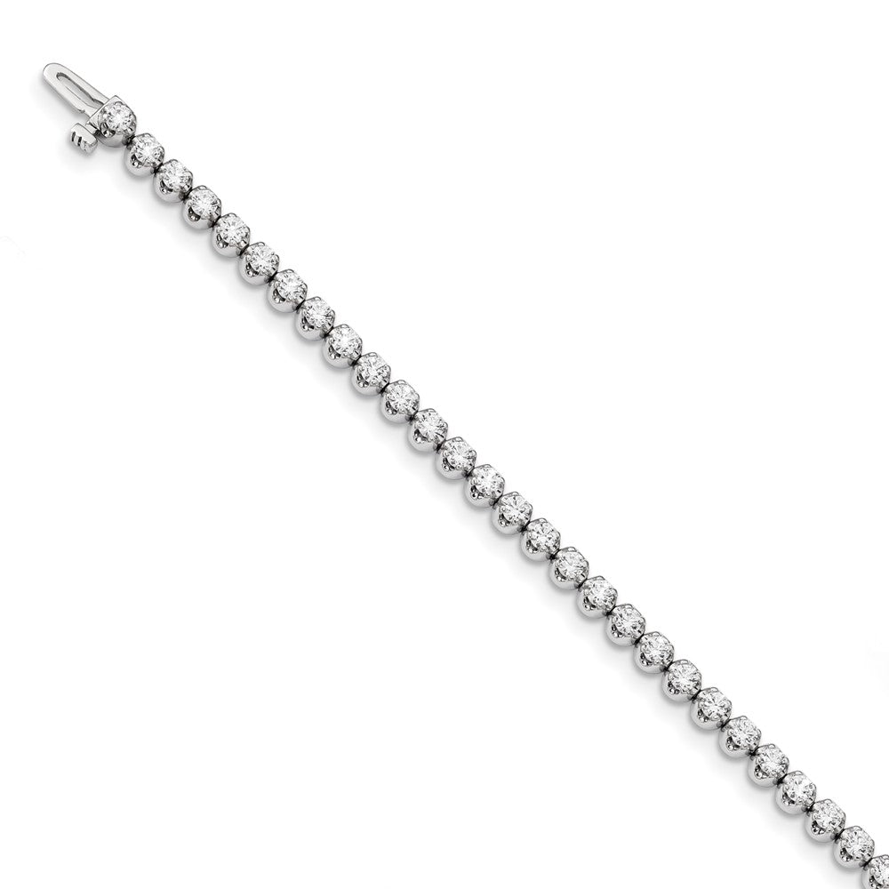 14k White Gold Complete 3.15 carat A Diamond 4-prong 7 inch Tennis Bracelet