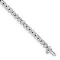 14k White Gold Complete 3.15 carat A Diamond 4-prong 7 inch Tennis Bracelet