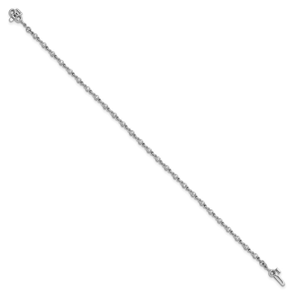 14k White Gold Complete 7/8 carat Round VS Diamond 2-prong 7 inch Tennis Bracelet