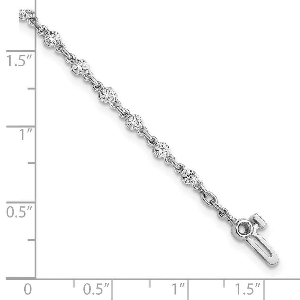 14k White Gold Complete 1.4 carat Round VS Diamond 2-prong 7 inch Tennis Bracelet