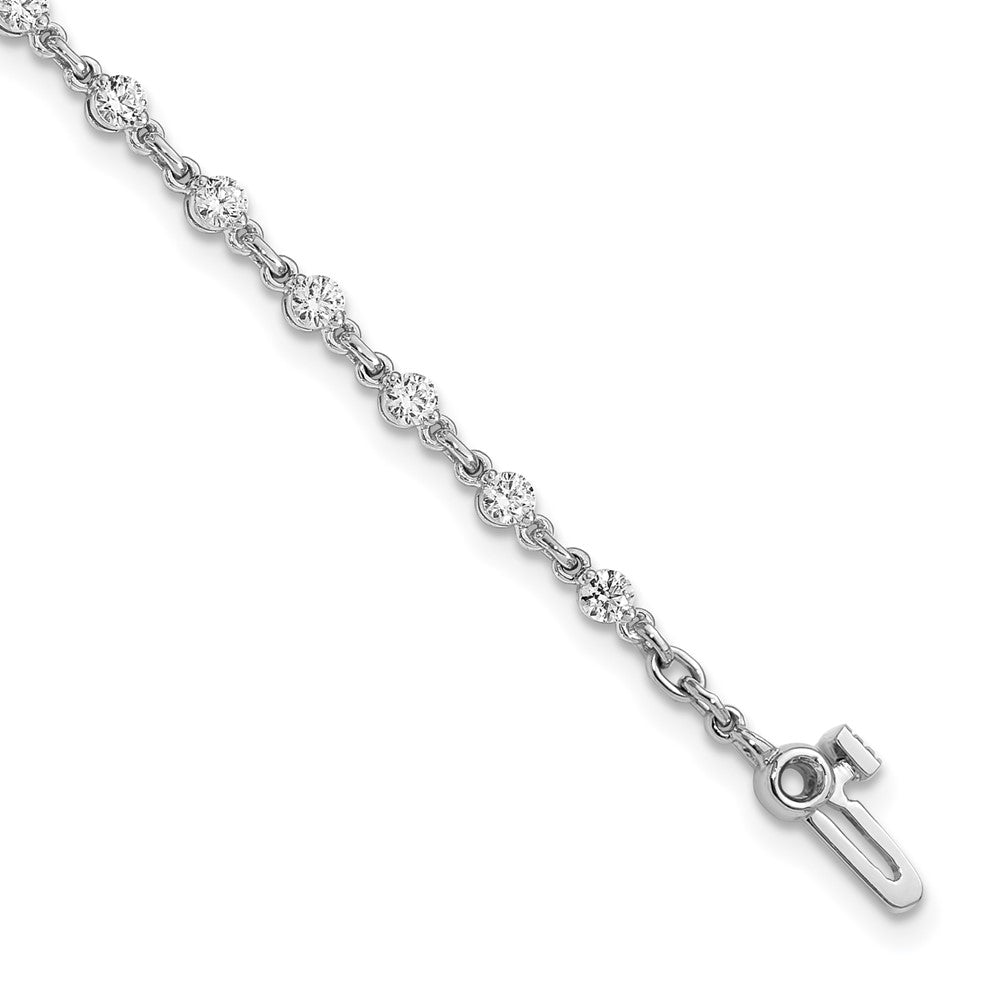 14k White Gold Complete 1.4 carat Round A Diamond 2-prong 7 inch Tennis Bracelet