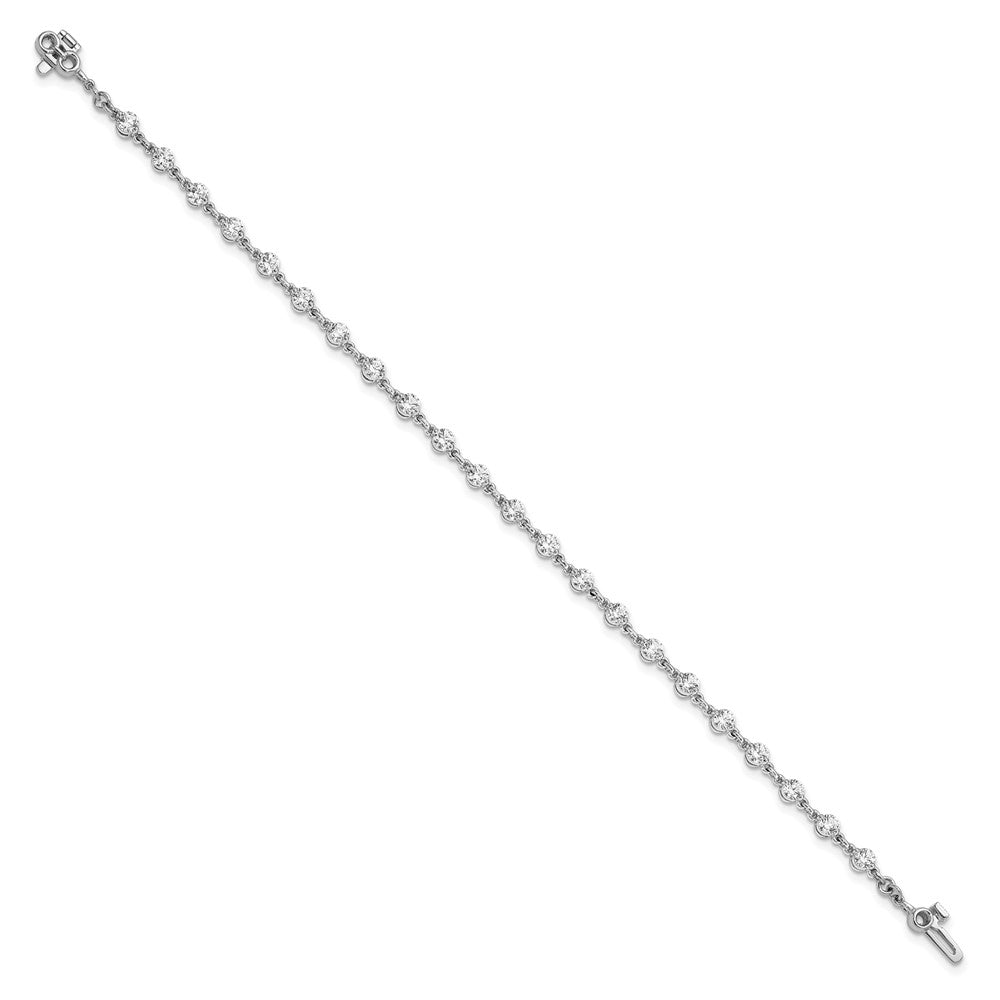 14k White Gold Complete 2.25 carat Round VS Diamond 2-prong 7 inch Tennis Bracelet
