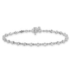 14k White Gold Complete 2.25 carat Round AA Diamond 2-prong 7 inch Tennis Bracelet