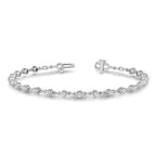 14k White Gold Complete 2.25 carat Round A Diamond 2-prong 7 inch Tennis Bracelet