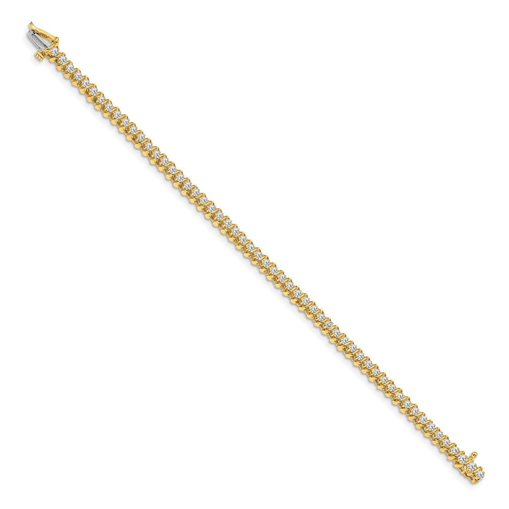 14k Complete 0.93 carat Round A Diamond Fancy Spiral 7 inch Tennis Bracelet