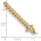 14k Complete 0.93 carat Round AAA Diamond Fancy Spiral 7 inch Tennis Bracelet