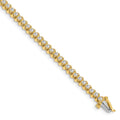 14k Complete 0.93 carat Round VS Diamond Fancy Spiral 7 inch Tennis Bracelet