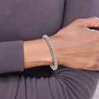14k White Gold Complete 1.4 carat Round VS Diamond Fancy Spiral 7 inch Tennis Bracelet