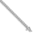 14k White Gold Complete 1.4 carat Round VS Diamond Fancy Spiral 7 inch Tennis Bracelet
