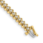14k Complete 1.95 carat Round AAA Diamond Fancy Spiral 7 inch Tennis Bracelet