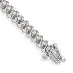 14k White Gold Complete 1.95 carat Round A Diamond Fancy Spiral 7 inch Tennis Bracelet