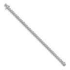 14k White Gold Complete 2.25 carat Round A Diamond Fancy Spiral 7 inch Tennis Bracelet