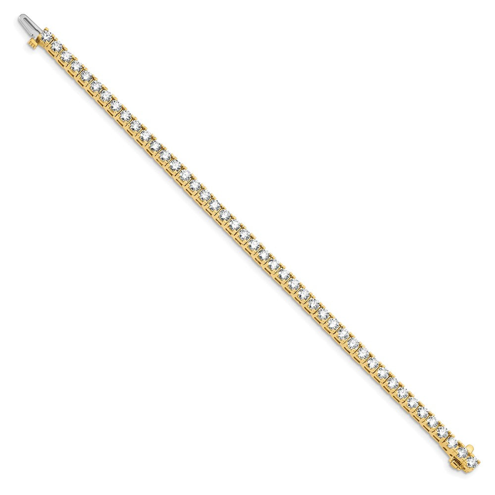 14ky 7.00ctw. Colorless Moissanite 4 Prong Tennis Bracelet