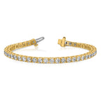 14ky 7.00ctw. Colorless Moissanite 4 Prong Tennis Bracelet
