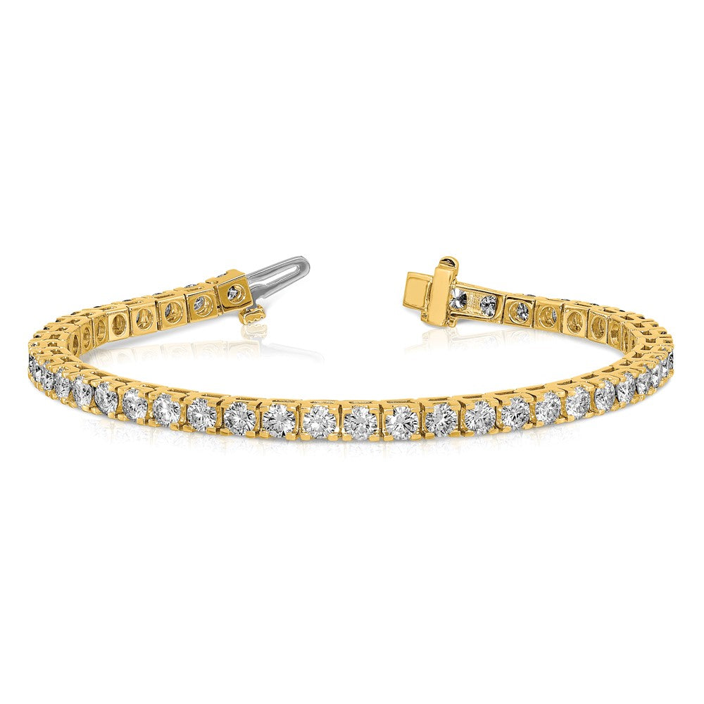 14ky 7.00ctw. Colorless Moissanite 4 Prong Tennis Bracelet