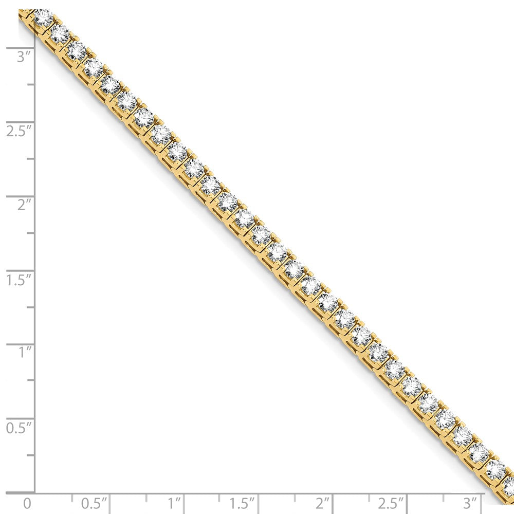 14ky 7.00ctw. Colorless Moissanite 4 Prong Tennis Bracelet