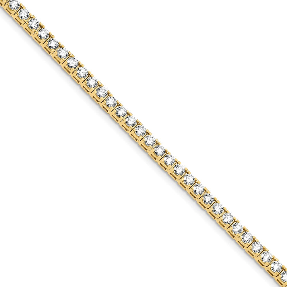 14ky 7.00ctw. Colorless Moissanite 4 Prong Tennis Bracelet