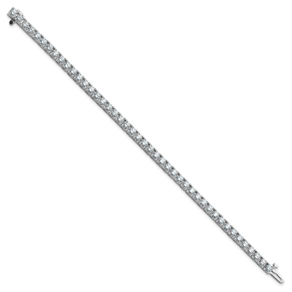 14kw 7.00ctw. Colorless Moissanite 4 Prong Tennis Bracelet