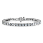 14kw 7.00ctw. Colorless Moissanite 4 Prong Tennis Bracelet
