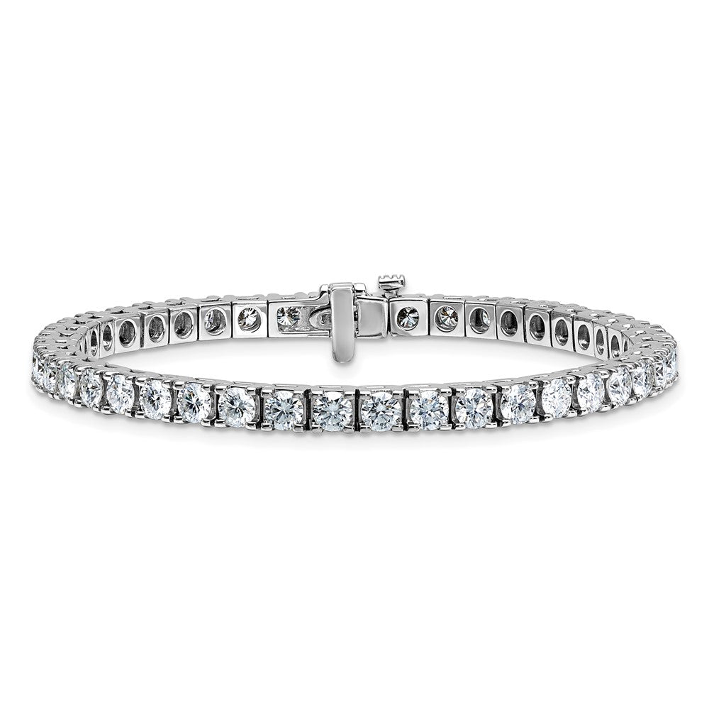 14kw 7.00ctw. Colorless Moissanite 4 Prong Tennis Bracelet