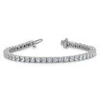 14kw 7.00ctw. Colorless Moissanite 4 Prong Tennis Bracelet