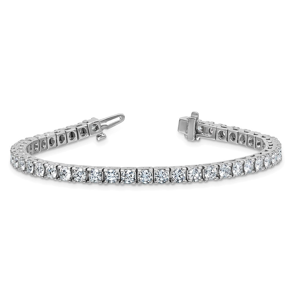 14kw 7.00ctw. Colorless Moissanite 4 Prong Tennis Bracelet